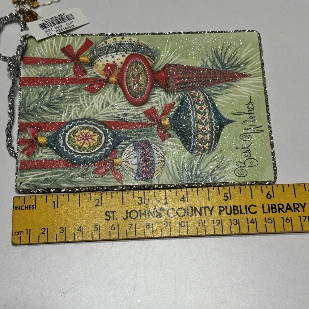 5 Lot Christmas Greeting Post Card Old Fashioned Tree Ornaments Greetings Art
